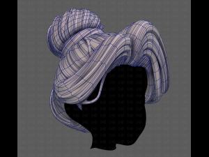 3d hair style for girl v92 3D Model