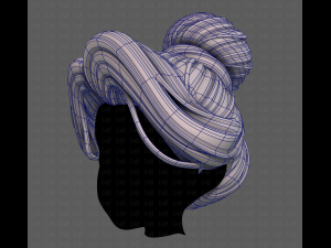 3d hair style for girl v92 3D Model