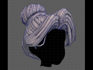 3d hair style for girl v92 3D Model