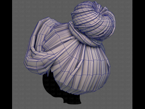 3d hair style for girl v92 3D Model