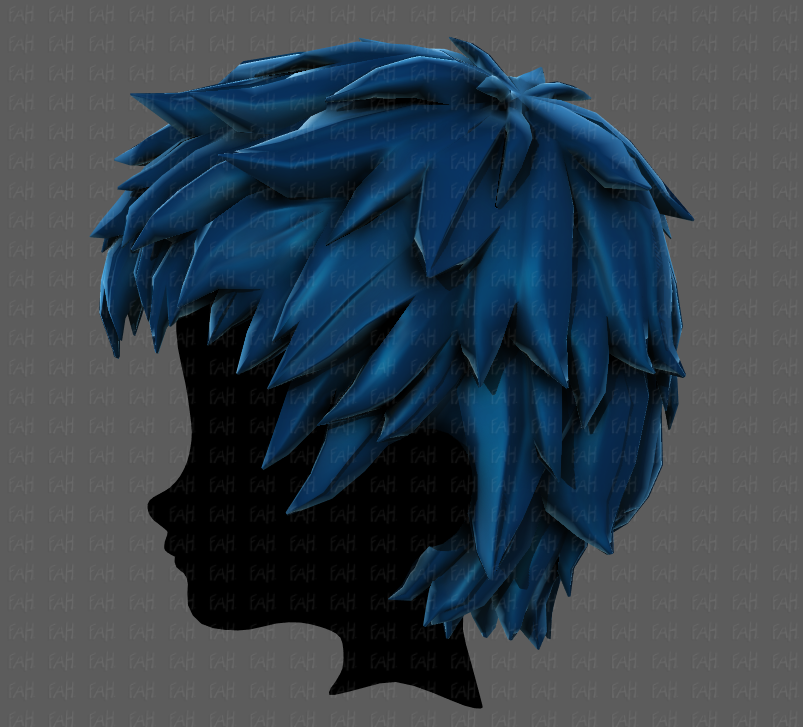 Blue Scene Anime Hair - Roblox