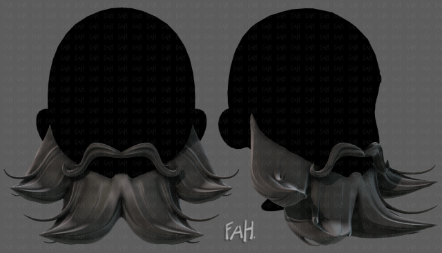 beard v14 3D Model .c4d .max .obj .3ds .fbx .stl .blend 