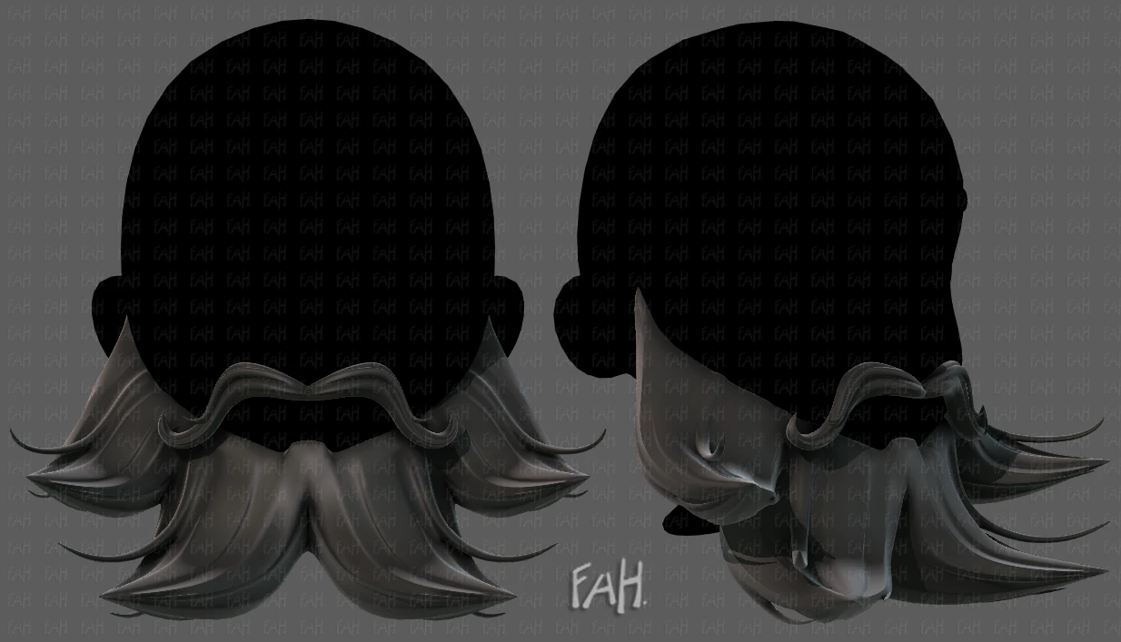 beard v14 3D Model .c4d .max .obj .3ds .fbx .stl .blend