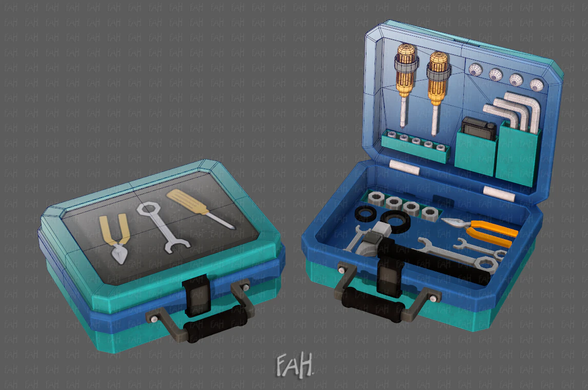 tools box cartoon v01 3D Model .c4d .max .obj .3ds .fbx .stl .blend 