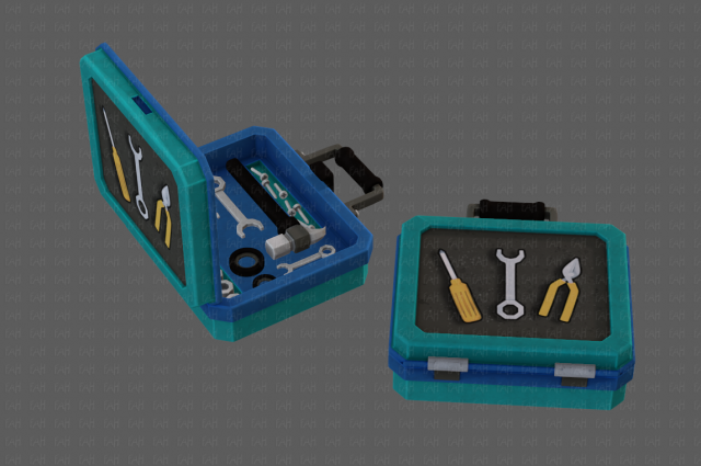 tools box cartoon v01 3D Model in Tools 3DExport