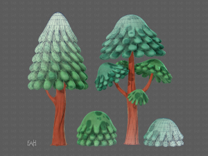 trees cartoon v05 Model 3D