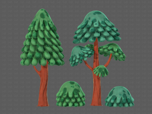 trees cartoon v05 3D Model