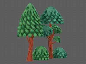 trees cartoon v05 3D Model