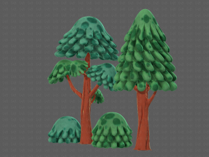 trees cartoon v05 3D Model