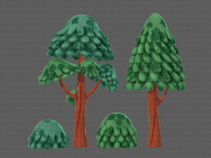 trees cartoon v05 3D Model