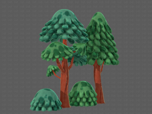 trees cartoon v05 3D Model