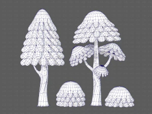 trees cartoon v05 3D Model