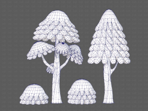 trees cartoon v05 3D Model