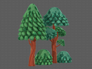 trees cartoon v05 3D Model