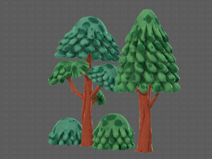 trees cartoon v05 3D Model