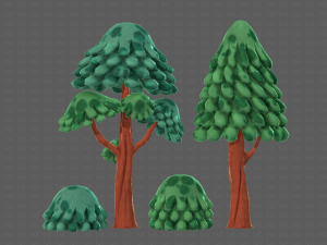 trees cartoon v05 3D Model