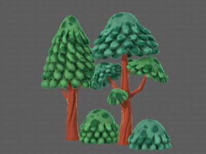 trees cartoon v05 3D Model