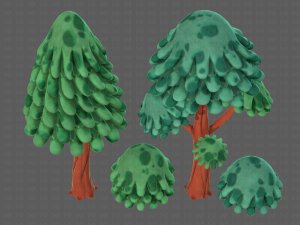 trees cartoon v05 3D Model