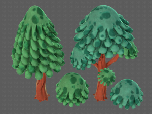 trees cartoon v05 3D Model