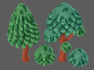 trees cartoon v05 3D Model
