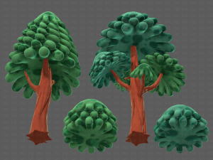 trees cartoon v05 3D Model