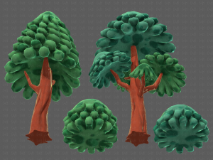 trees cartoon v05 3D Model