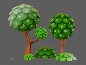 trees cartoon v07 3D Model