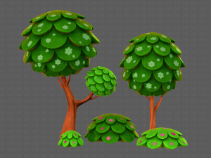 trees cartoon v07 3D Model