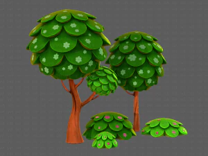 ağa&ccedil;lar &ccedil;izgi film v07 3D Model