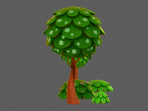 ağa&ccedil;lar &ccedil;izgi film v07 3D Model