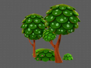 ağa&ccedil;lar &ccedil;izgi film v07 3D Model