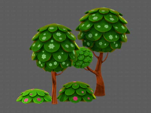 ağa&ccedil;lar &ccedil;izgi film v07 3D Model