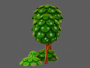 ağa&ccedil;lar &ccedil;izgi film v07 3D Model