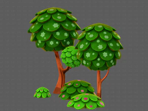 ağa&ccedil;lar &ccedil;izgi film v07 3D Model