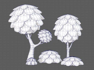 ağa&ccedil;lar &ccedil;izgi film v07 3D Model