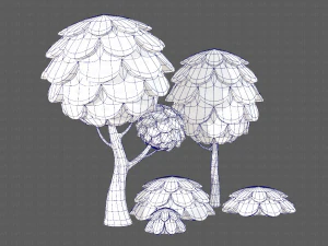 ağa&ccedil;lar &ccedil;izgi film v07 3D Model