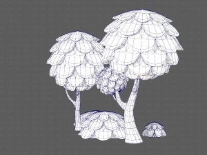 ağa&ccedil;lar &ccedil;izgi film v07 3D Model