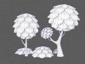 ağa&ccedil;lar &ccedil;izgi film v07 3D Model