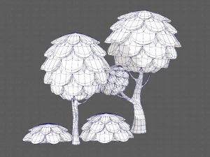 ağa&ccedil;lar &ccedil;izgi film v07 3D Model