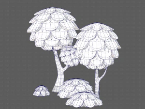 ağa&ccedil;lar &ccedil;izgi film v07 3D Model