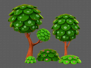 ağa&ccedil;lar &ccedil;izgi film v07 3D Model