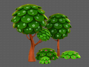 trees cartoon v07 3D Model