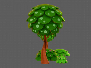 ağa&ccedil;lar &ccedil;izgi film v07 3D Model