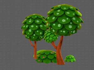 ağa&ccedil;lar &ccedil;izgi film v07 3D Model