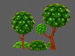 ağa&ccedil;lar &ccedil;izgi film v07 3D Model