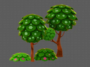 ağa&ccedil;lar &ccedil;izgi film v07 3D Model