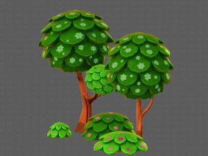 ağa&ccedil;lar &ccedil;izgi film v07 3D Model