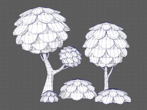 ağa&ccedil;lar &ccedil;izgi film v07 3D Model