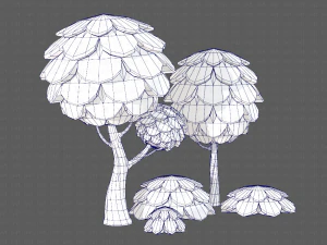 ağa&ccedil;lar &ccedil;izgi film v07 3D Model