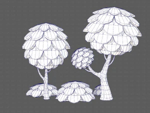 ağa&ccedil;lar &ccedil;izgi film v07 3D Model